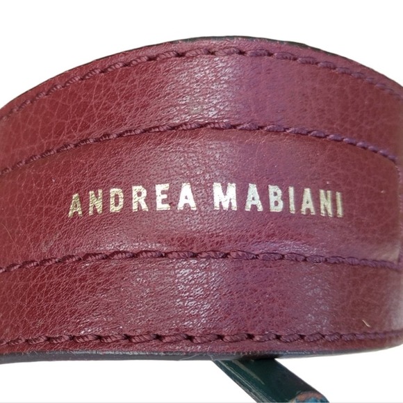 Andrea Mabinai Shoulder Bag Two tone Brown n Burgundy Deep Red Pristine EUC - Picture 5 of 12